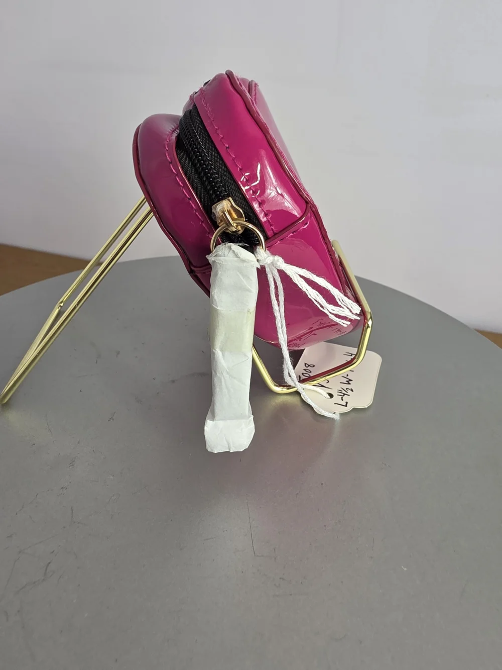 YSL Heart-Shaped Pink Patent Cosmetic Case